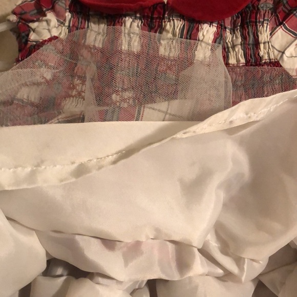 Janie and Jack Red Velvet Collar Smocked Plaid Dress - Picture 7 of 9